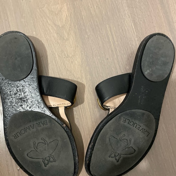 Gucci marmont black thong double G sandals sz 6.5 - Picture 3 of 5